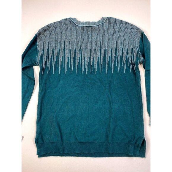 ‎Alfani Sweater Top S Teal Green Metallic-Sparkle - Picture 3 of 7